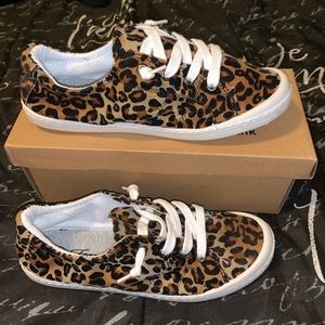 Leopard Print Slip on Shoes